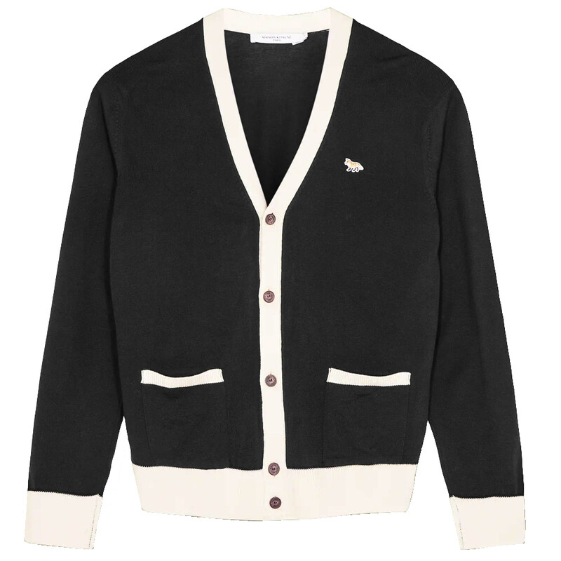 23FW 폭스 패치 바이컬러 가디건 HU00542KT1036 P199 - Maison Kitsune