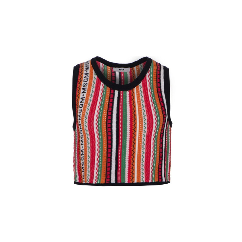 24SS 키즈 여성 스트라이프 조끼 S4MSJGTA165 044 - MSGM