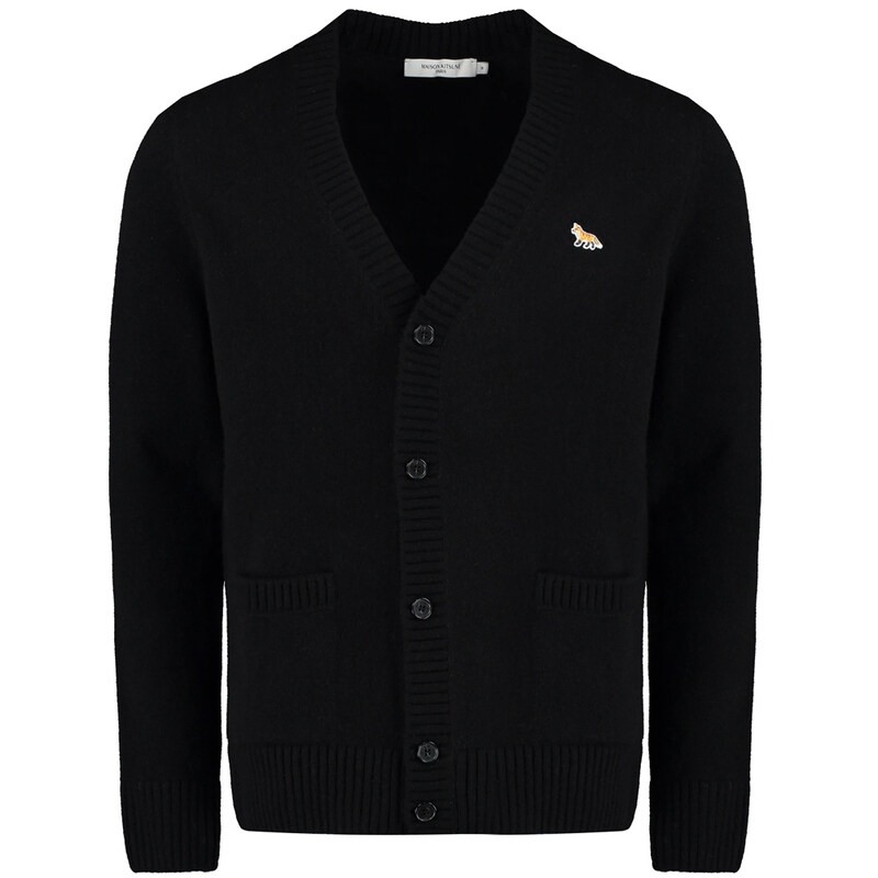 23FW 폭스 패치 브이넥 가디건 HM00501KT1006 P199 - Maison Kitsune