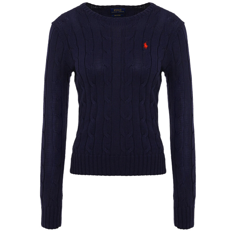 23FW 여성 블루 포니 자수 니트 네이비 211580009 007 - Polo Ralph Lauren