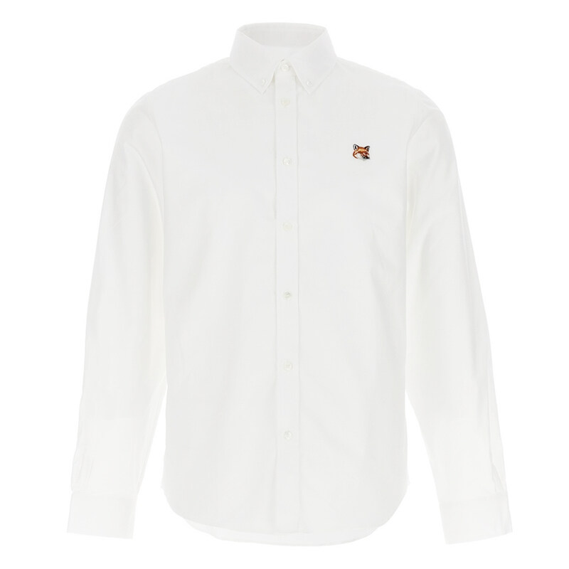 24SS 폭스 헤드 패치 셔츠 화이트 LM00404WC2010 P100 - Maison Kitsune