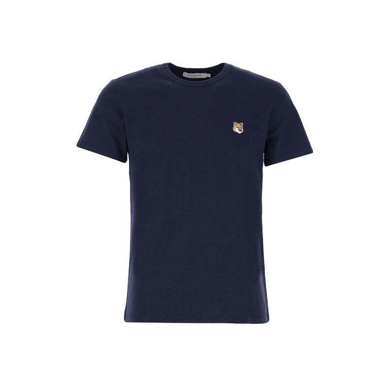 23FW 폭스 패치 티셔츠 네이비 AM00103KJ0008 P480 - Maison Kitsune