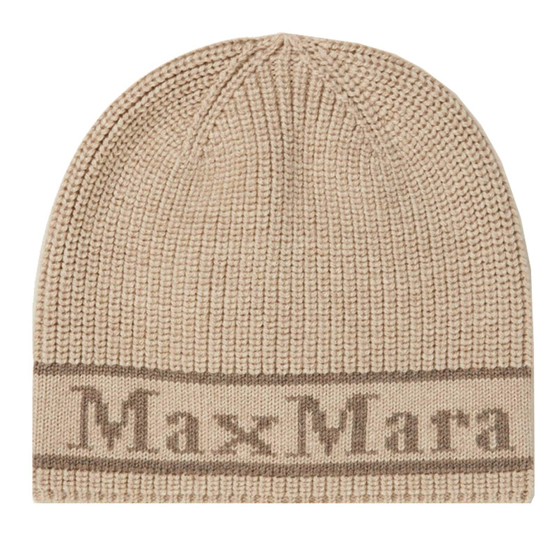 23FW EDUCATA 로고 울 비니 브라운 2345761233 002 - Max Mara