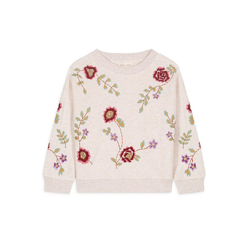 24FW 키즈 플로럴 맨투맨 에쿠르 S0334 FLOWE - Louise Misha