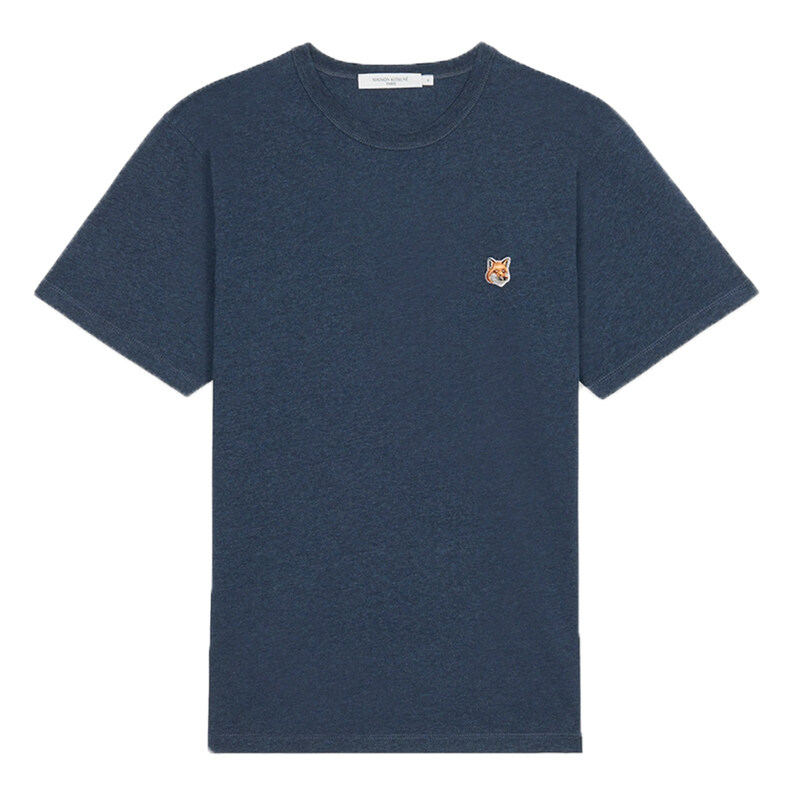 24SS 로고 티셔츠 네이비멜란지 IM00111KJ0008 H481 - Maison Kitsune