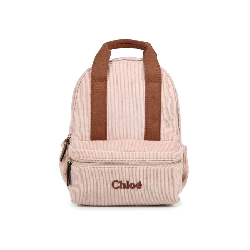 24FW 키즈 로고 자수 코듀로이 백팩 핑크 C20275 454 - Chloe