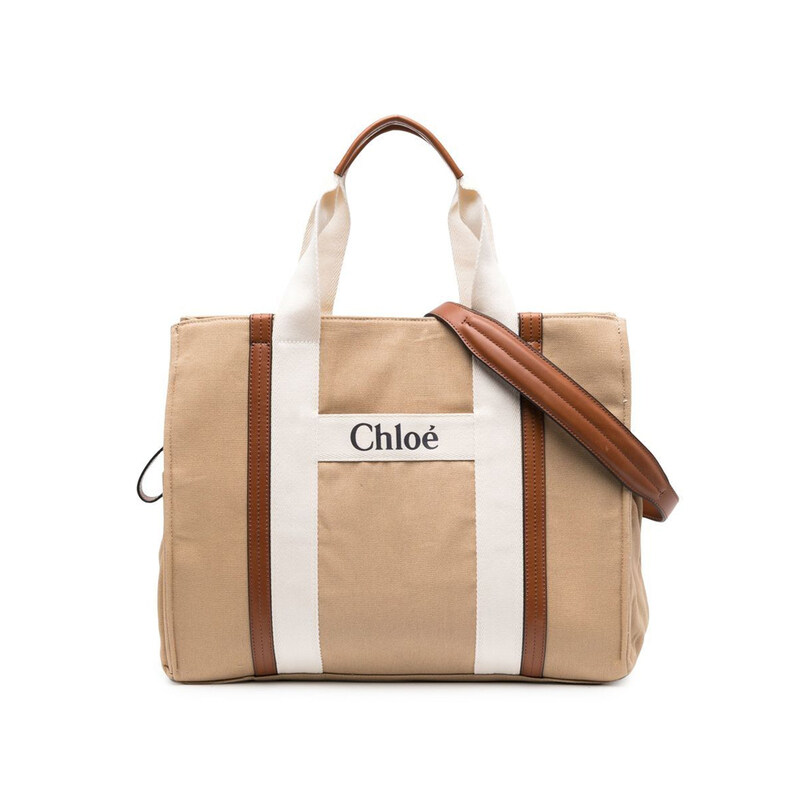 22FW 키즈 로고 토트/숄더백 베이지 C90381 231 - Chloe