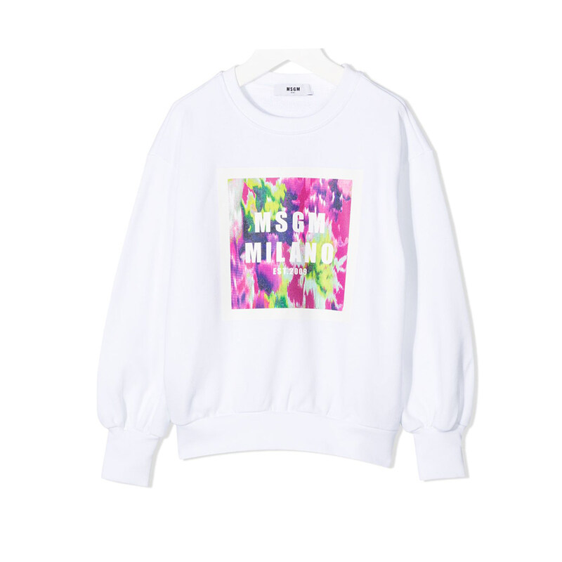 21SS 키즈 컬러풀 스퀘어 로고 맨투맨 MS026852 001 - MSGM