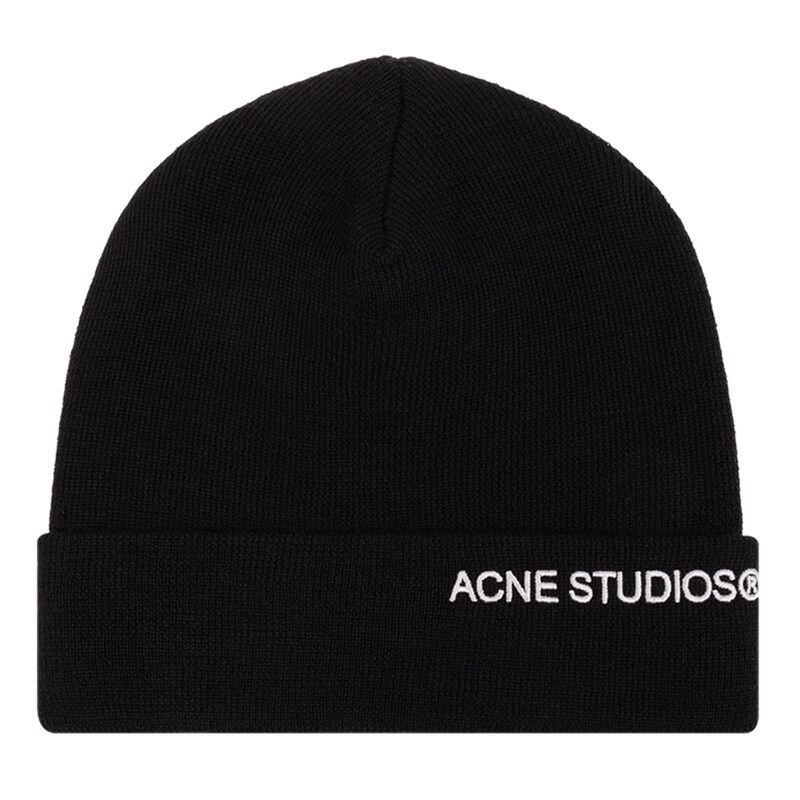 24SS 로고 자수 울 비니 블랙 C40334 900 - Acne Studios