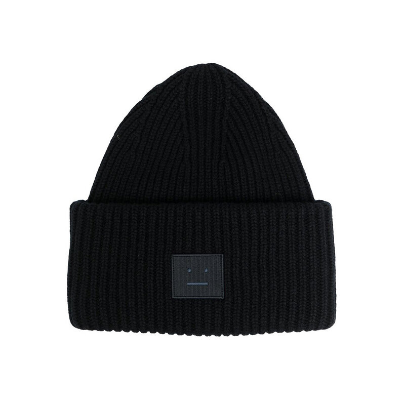 25SS 페이스 패치 울 비니 블랙 C40135 900 - Acne Studios