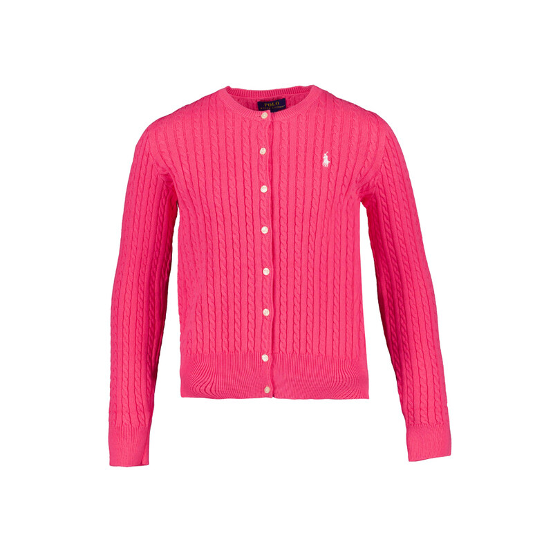 23SS 키즈 여성 포니 자수 가디건 핑크 543047 050 - Polo Ralph Lauren