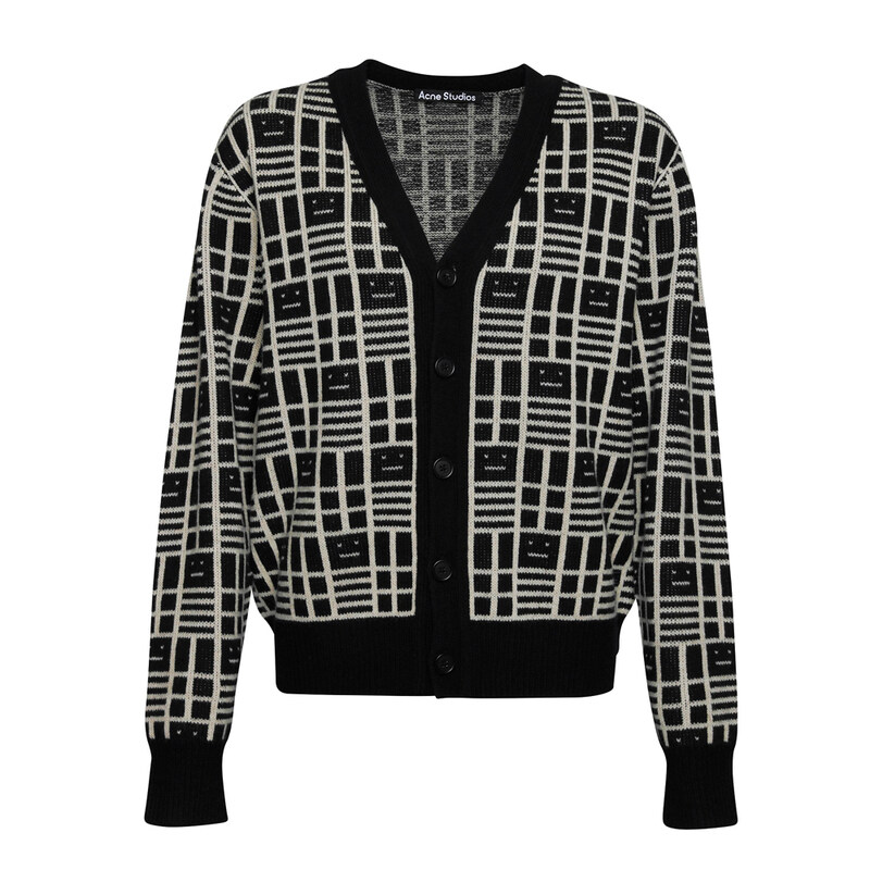 23SS 여성 페이스 로고 브이넥 가디건 C60065 900 - Acne Studios