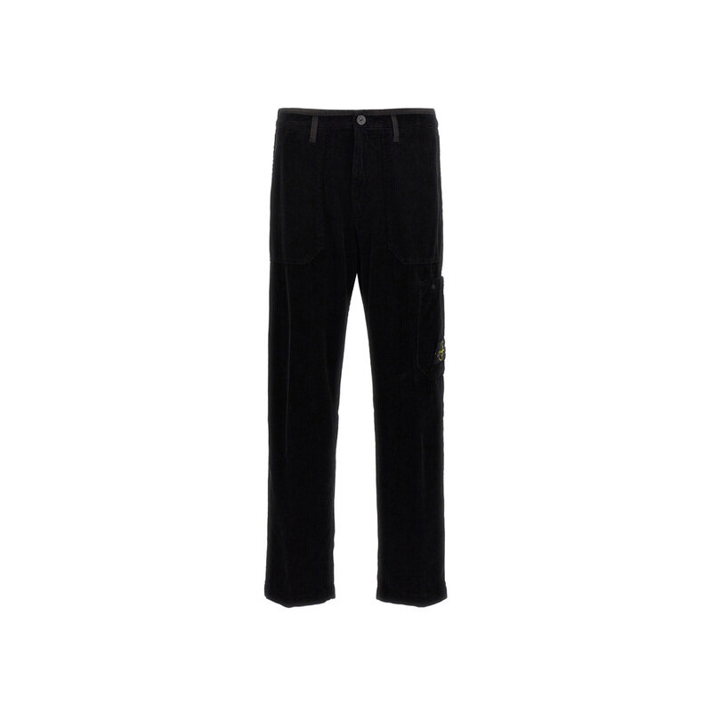 24FW 와펜 패치 코듀로이 팬츠 블랙 811532604 V0029 - Stone Island