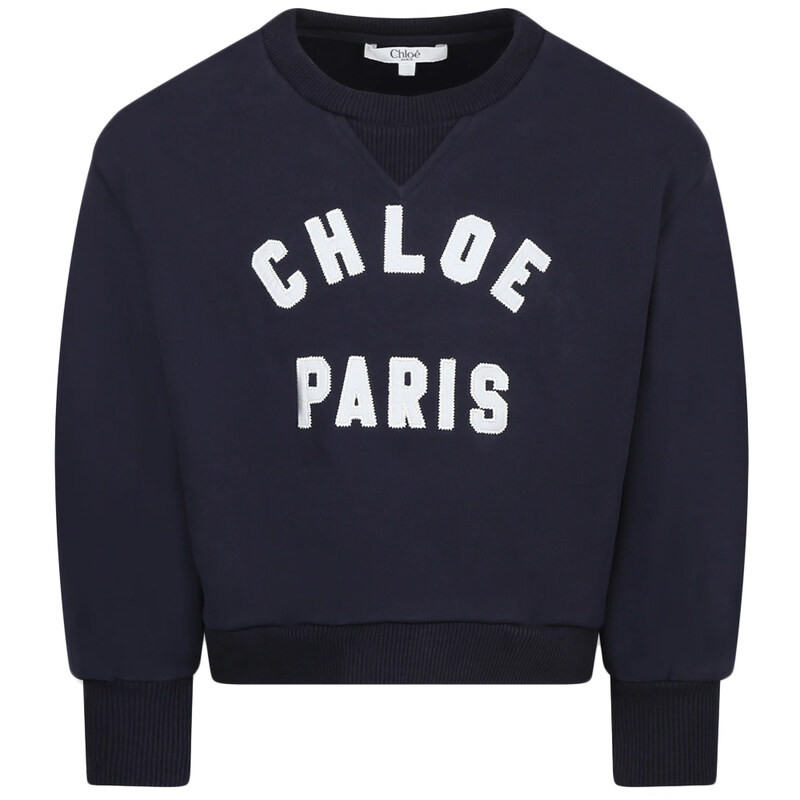 25SS 키즈 자수 로고 맨투맨 네이비 C20481 859 - Chloe