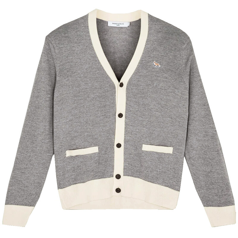 23FW 여성 폭스 바이컬러 가디건 HU00542KT1036 H150 - Maison Kitsune