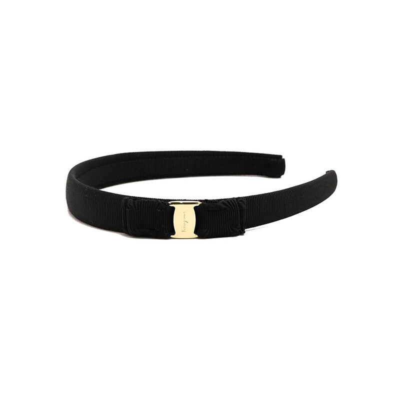 25SS 금장 바라 리본 헤어밴드 블랙 34-6971 0660977 - Salvatore Ferragamo