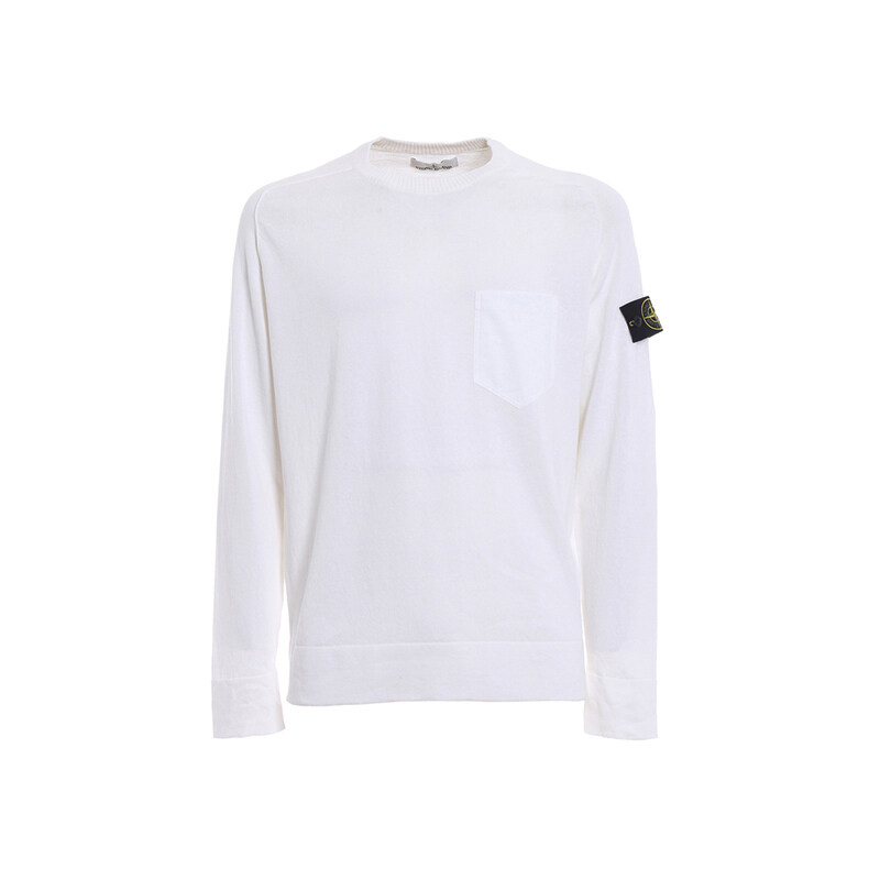 11주년 와펜 패치 포켓 니트 화이트 6815552A6 V0001 - Stone Island