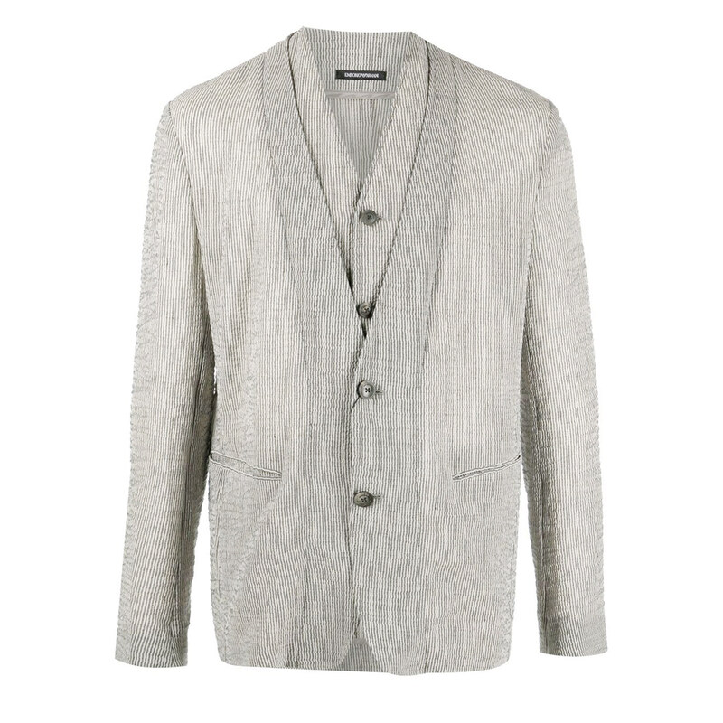 22SS 스트라이프 린넨레이어드 자켓 I1G760 I1030 621 - Emporio Armani