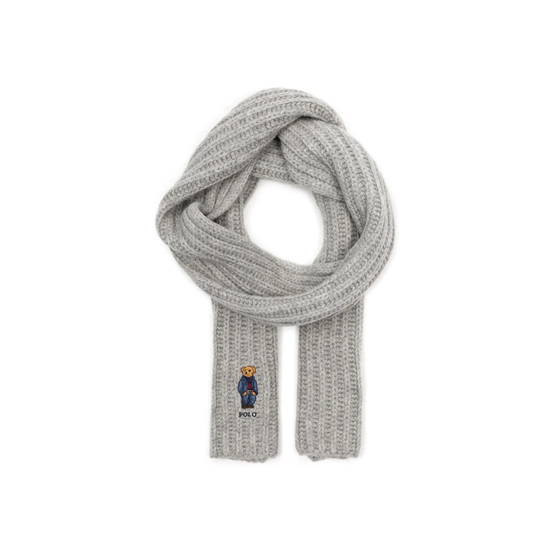 23FW 데님 베어 자수 머플러 그레이 455922983 003 - Polo Ralph Lauren