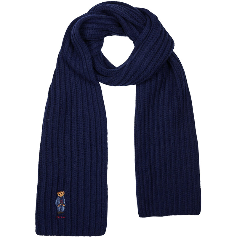 24FW 데님 베어 자수 머플러 블루 455931877 003 - Polo Ralph Lauren