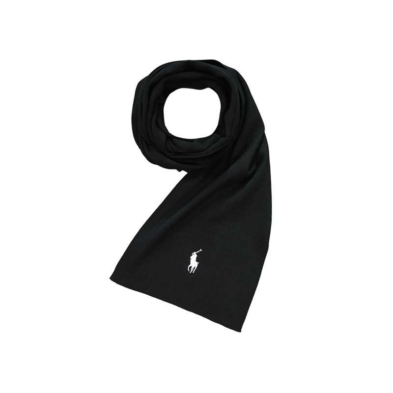 24FW 화이트 포니 자수 머플러 블랙 710886139 005 - Polo Ralph Lauren