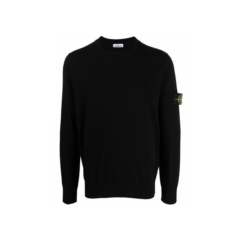 13주년 와펜 패치 크루넥 니트 블랙 7515511A1 V0029 - Stone Island