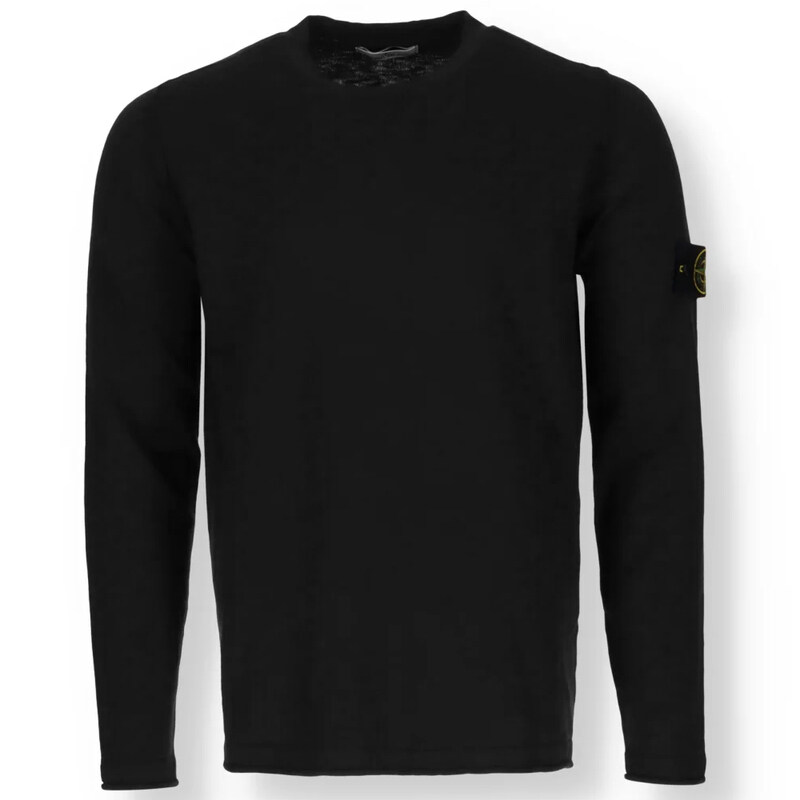 14주년 와펜 패치 라운드 니트 블랙 7615502B0 V0029 - Stone Island