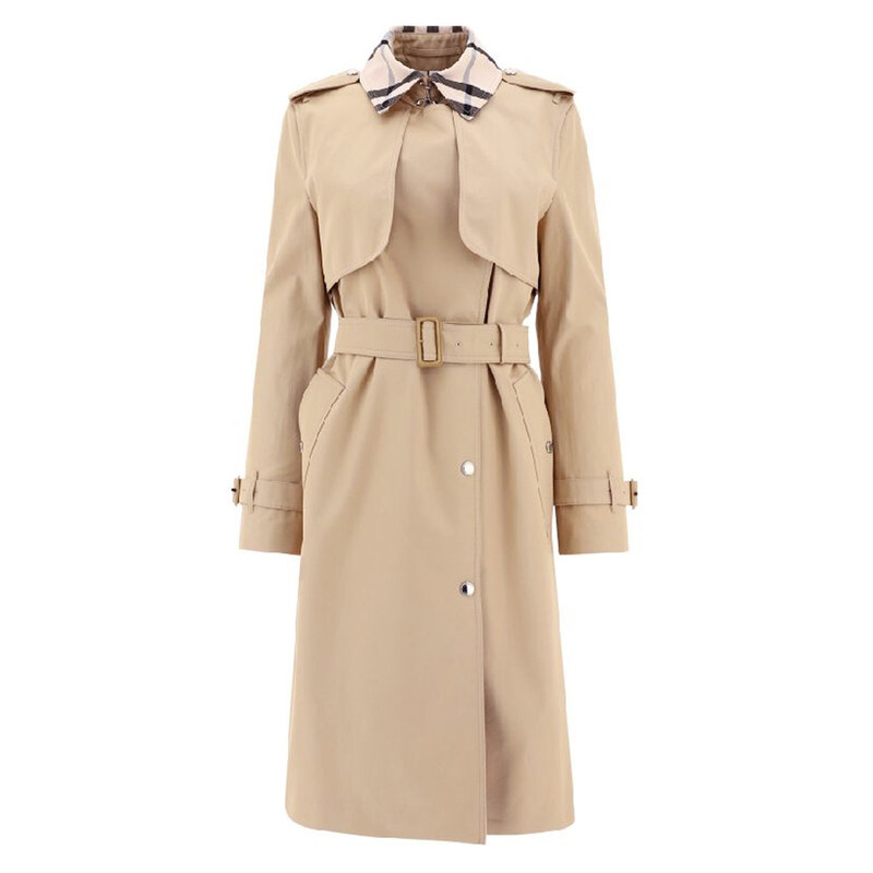 24SS 체크 패턴 패널 벨티드 트렌치코트 8052532 - Burberry