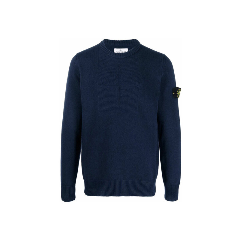 14주년 와펜 크루넥 울 니트 네이비 7515503A7 V0020 - Stone Island
