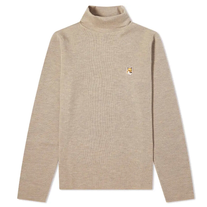 23FW 폭스헤드 패치 터틀넥 니트 HW00516KT1036 H250 - Maison Kitsune