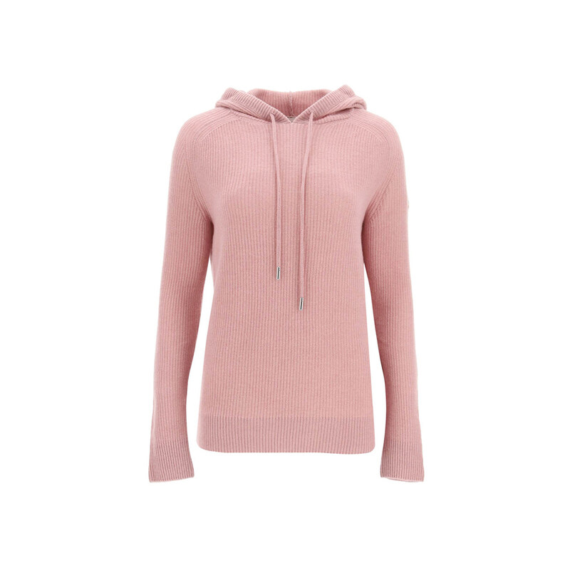 23FW 로고패치 울 후드 니트 핑크 9G000 07 M1900 520 - Moncler