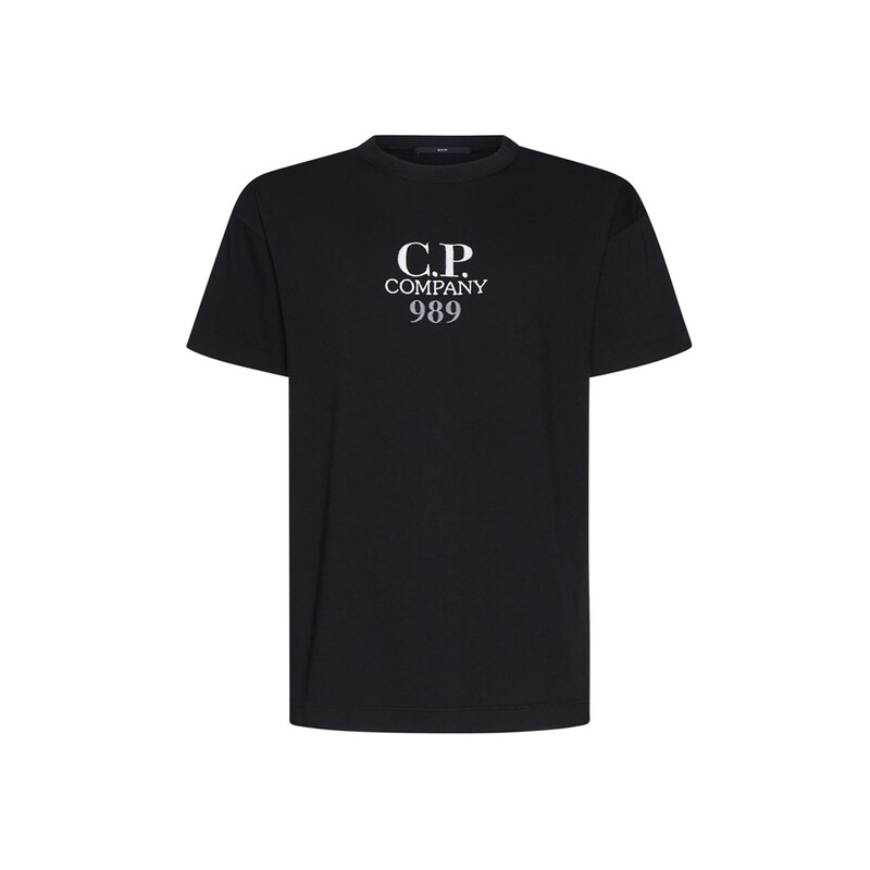 24SS 로고 자수 티셔츠 블랙 16CMTS231A 005697G 999 - CP company
