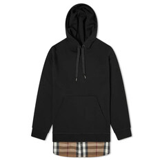 24SS 백 체크 패널 오버핏 후드티 블랙 8044990 썸네일 1