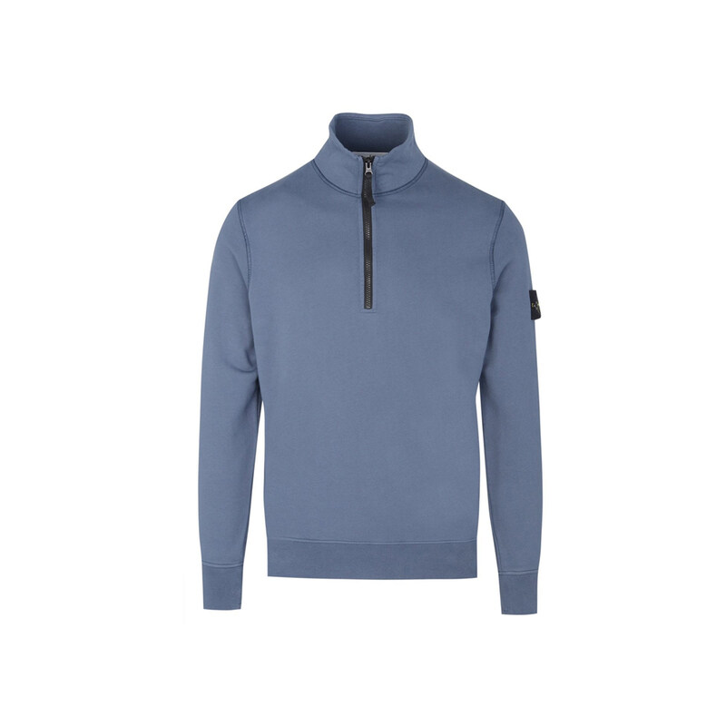 23FW 와펜 패치 반집업 맨투맨 블루 101561951 V0024 - Stone Island