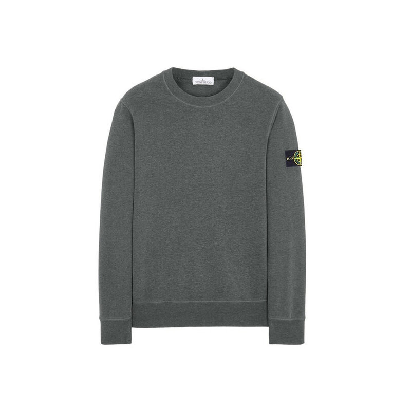 14주년 와펜 기모 맨투맨 차콜 751563020 V0M67 - Stone Island