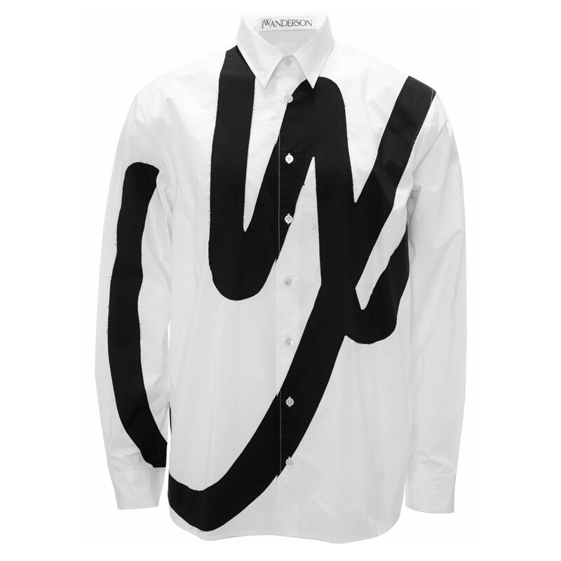13주년 로고 아플리케 셔츠 화이트 SH0153 PG0640 001 - JW Anderson