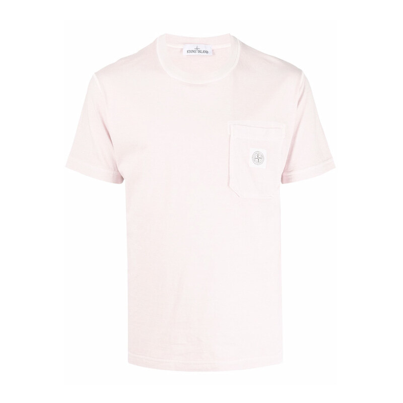22SS 로고 포켓 티셔츠 라이트핑크 761521957 V0180 - Stone Island
