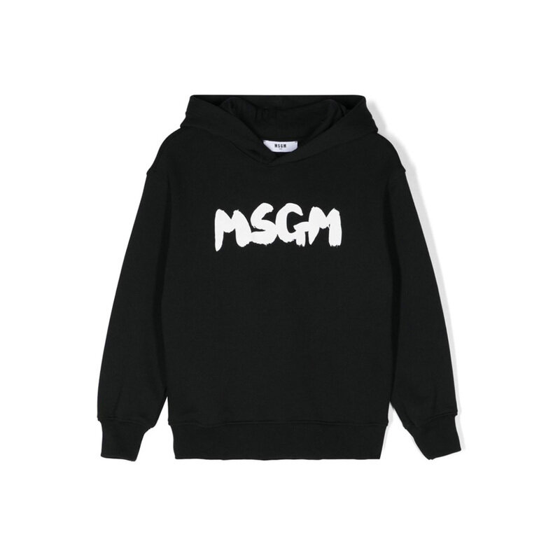 24FW 키즈 여성 로고 후드티 블랙 F4MSJUHS057 110 - MSGM