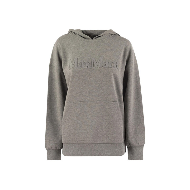 24FW SAPORE 로고 자수 후드티 그레이 2429946031 003 - Max Mara