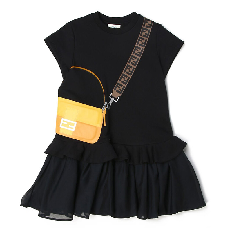 23SS 키즈 여성 백 프린트 원피스 JFB382 AEY0 F0GME - Fendi