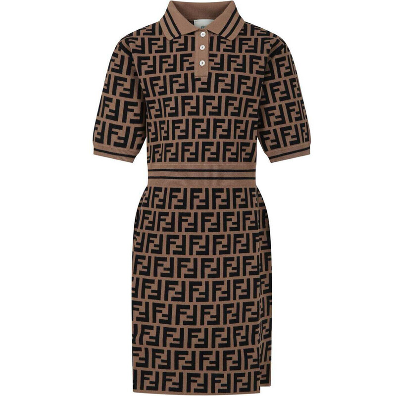 24SS 키즈 여성 FF 자카드 원피스 JFG161 AEYD F15B6 - Fendi