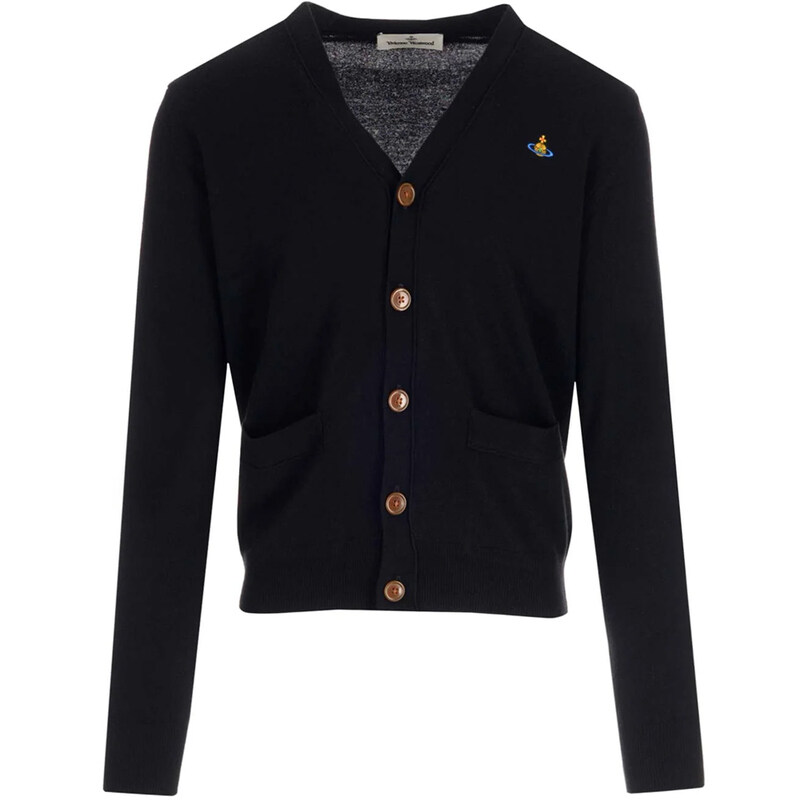 23FW ORB 로고 브이넥 가디건 2701000P Y0010 N401 - Vivienne Westwood