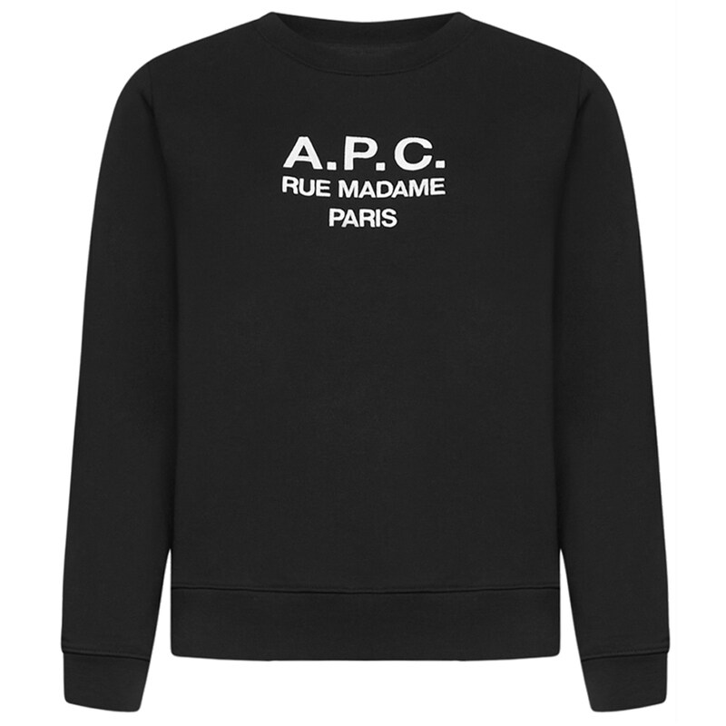 23FW 로고 자수 티나 맨투맨 블랙 COEZD F27561 LZZ - A.P.C.