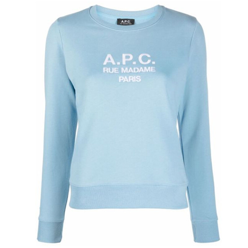 23FW 로고 티나 맨투맨 블루 COEBH F27561 IAB - A.P.C.
