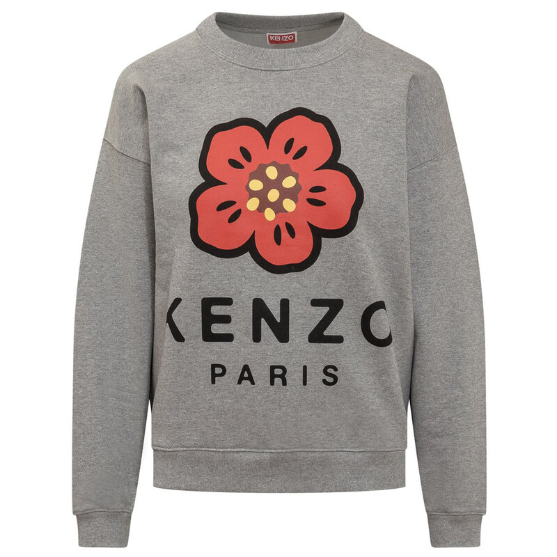 22FW 플라워 로고 기모 맨투맨 그레이 2SW011 4ME 94 - Kenzo