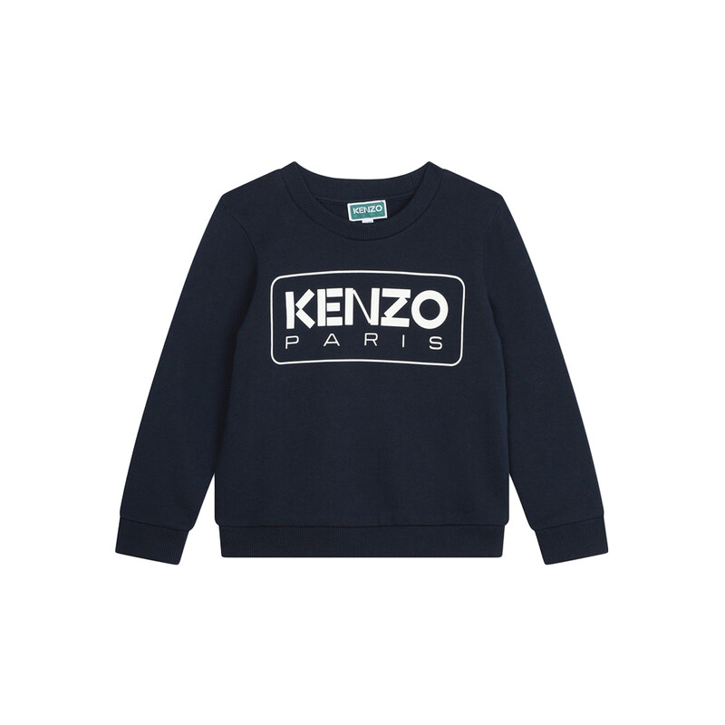 24SS 키즈 여성 로고프린트 맨투맨 네이비 K60322 84A - Kenzo