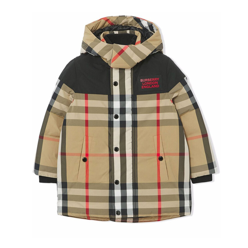 21FW 키즈 여성 빈티지 체크 후드패딩 8041159 - Burberry