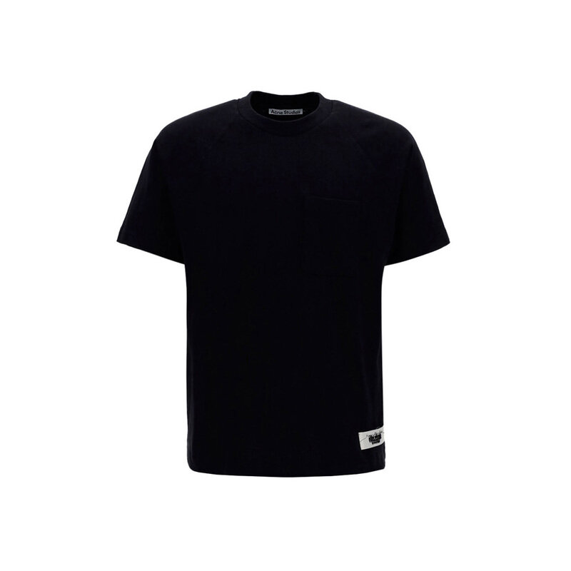 24FW 로고 라벨 패치 포켓 티셔츠 블랙 BL0247 900 - Acne Studios