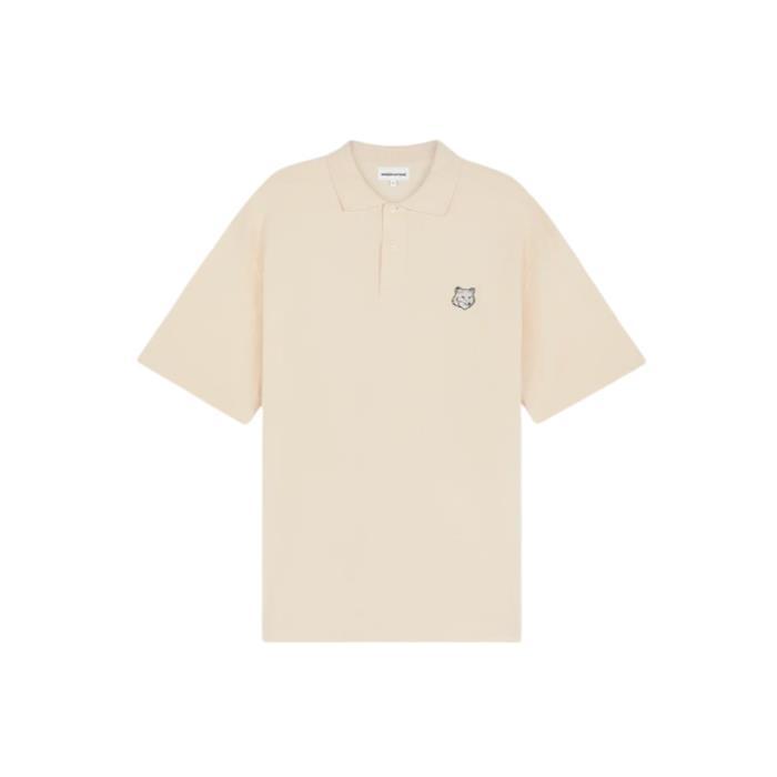 메종키츠네 볼드 폭스 헤드 패치 오버사이즈 폴로 티셔츠 MM00202KJ7010 P205 - Maison Kitsune
