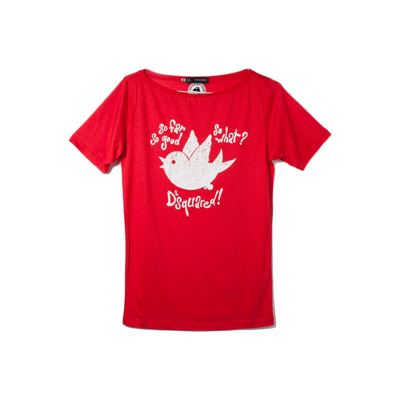 12주년 로고 버드 프린트 티셔츠 레드 72GC0656 - Dsquared2